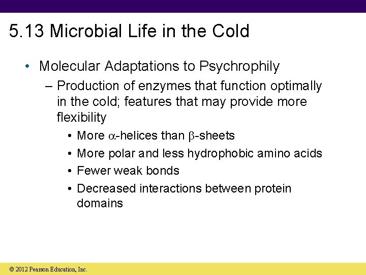 5. 13 Microbial Life in the Cold • Molecular Adaptations to Psychrophily – Production