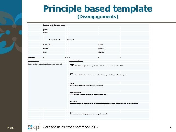 Principle based template (Disengagements) Principles of disengagemnts Position Posture Proximity Biomehancical benefit Clients Name: