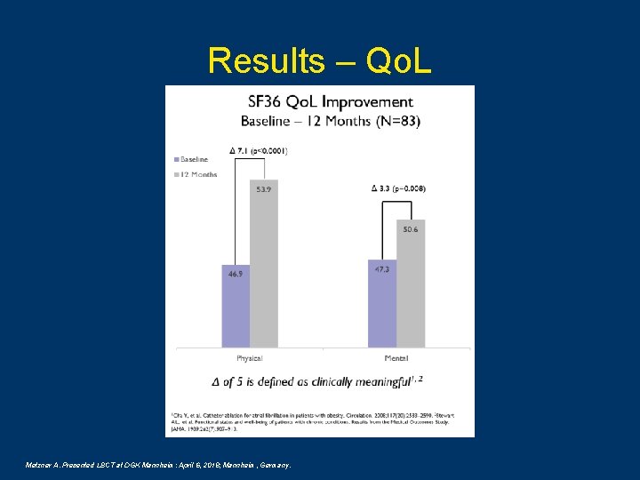 Results – Qo. L Metzner A. Presented LBCT at DGK Mannheim: April 6, 2018;