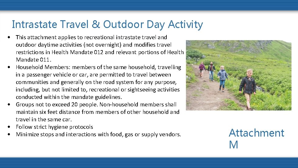 Intrastate Travel & Outdoor Day Activity This attachment applies to recreational intrastate travel and