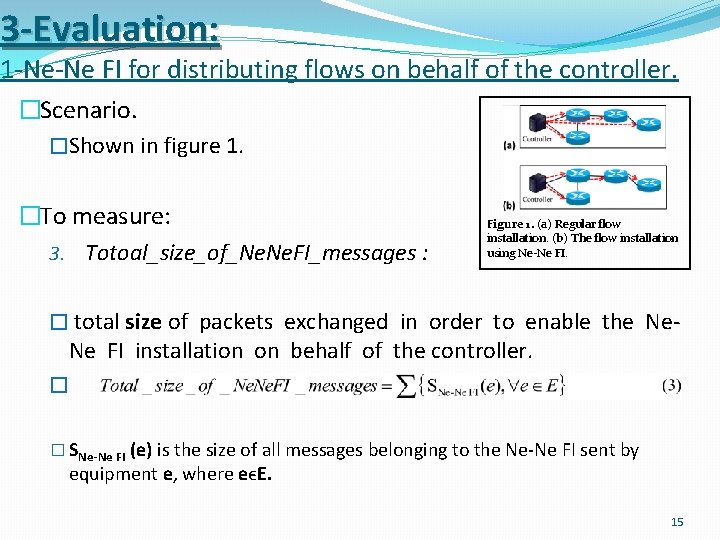 3 -Evaluation: 1 -Ne-Ne FI for distributing flows on behalf of the controller. �Scenario.