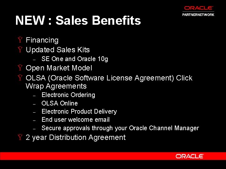 NEW : Sales Benefits Ÿ Financing Ÿ Updated Sales Kits – SE One and