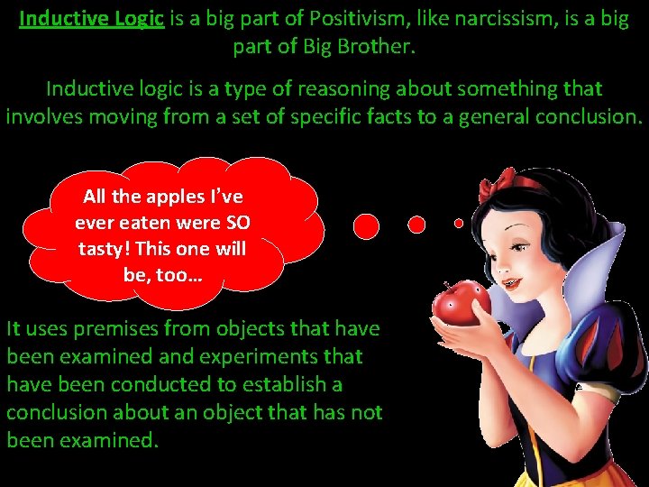 Inductive Logic is a big part of Positivism, like narcissism, is a big part
