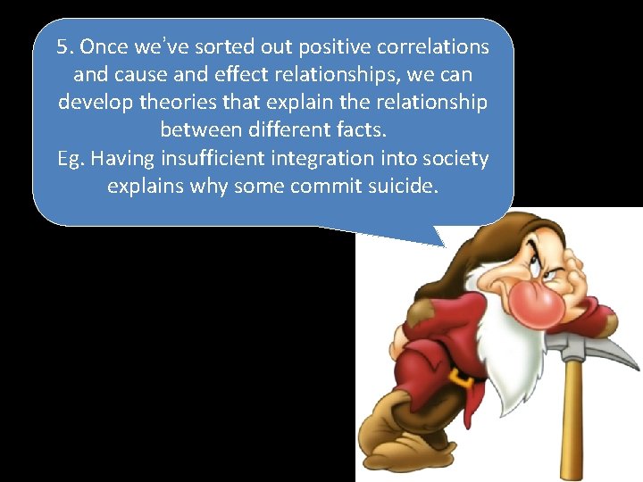 5. Once we’ve sorted out positive correlations and cause and effect relationships, we can