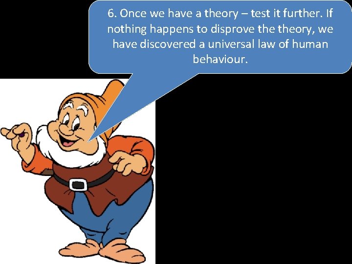 6. Once we have a theory – test it further. If nothing happens to