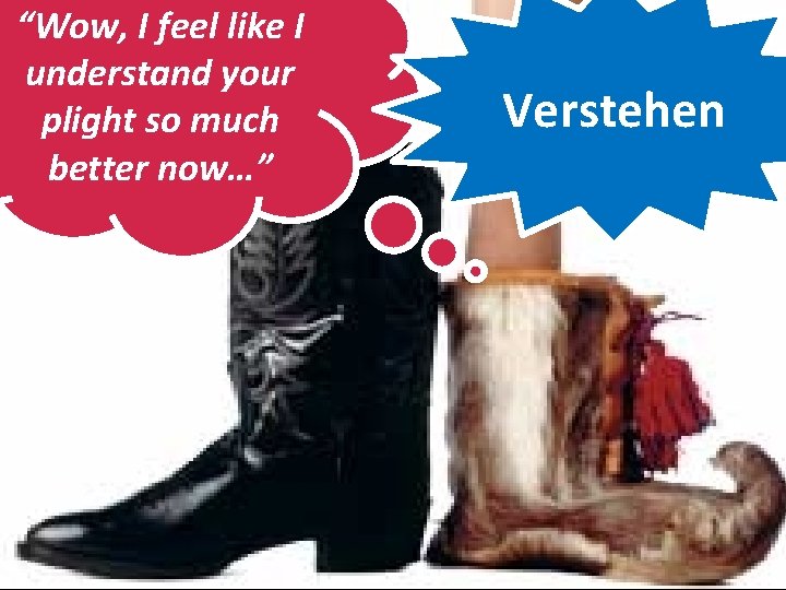 “Wow, I feel like I understand your plight so much better now…” Verstehen 