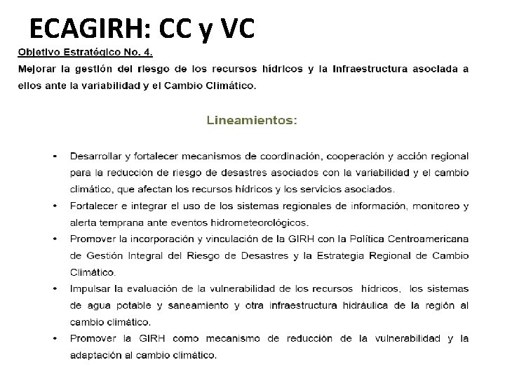 ECAGIRH: CC y VC 