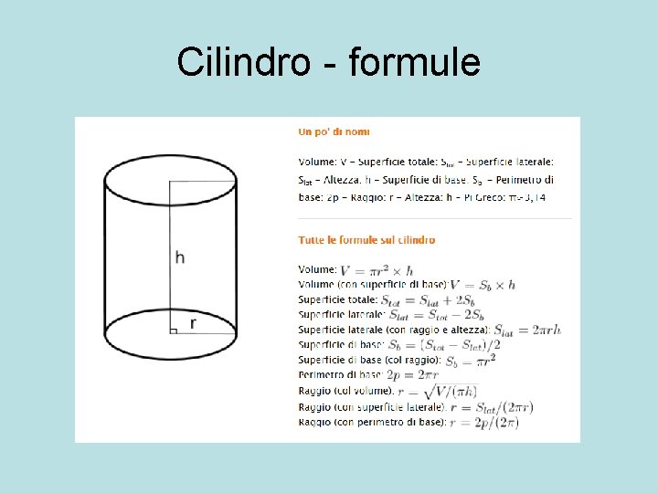 Cilindro - formule 