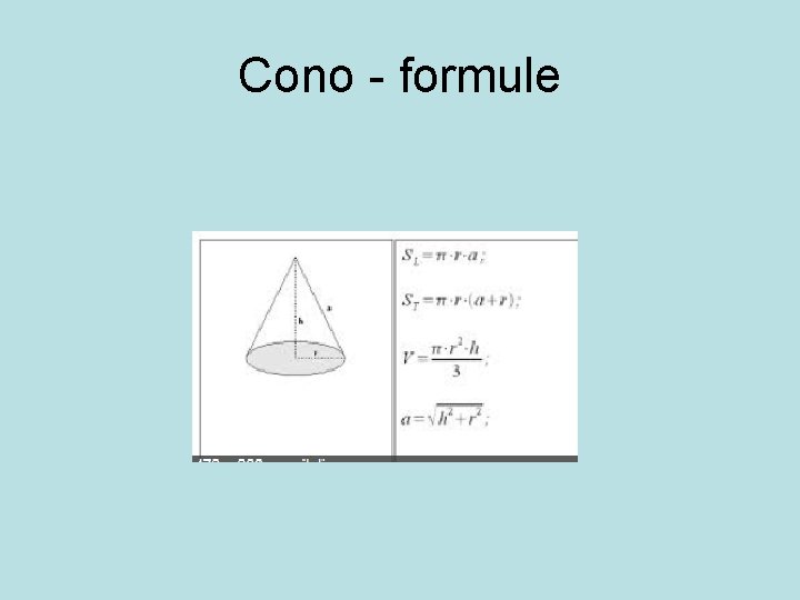 Cono - formule 