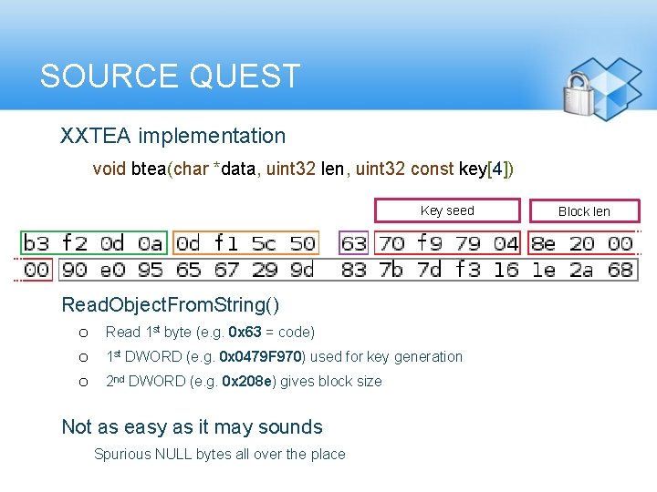 SOURCE QUEST ► XXTEA implementation ► void btea(char *data, uint 32 len, uint 32