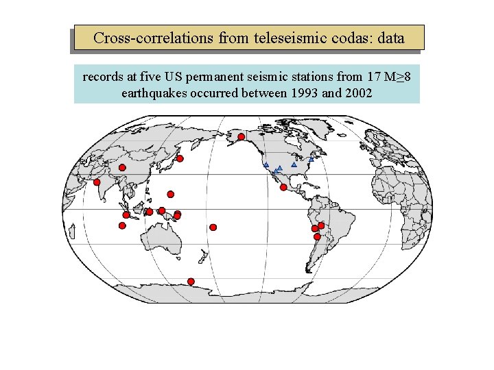 Cross-correlations from teleseismic codas: data records at five US permanent seismic stations from 17