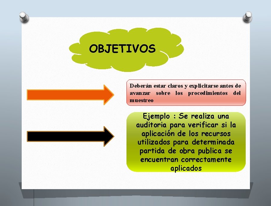 OBJETIVOS Deberán estar claros y explicitarse antes de avanzar sobre los procedimientos del muestreo