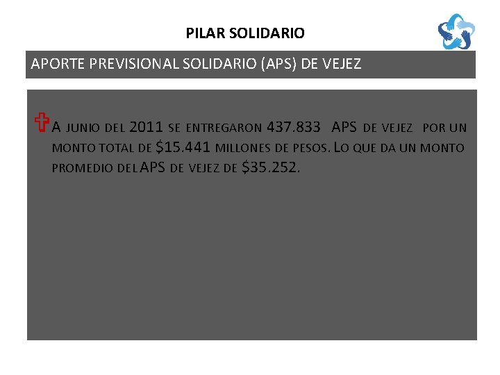 PILAR SOLIDARIO APORTE PREVISIONAL SOLIDARIO (APS) DE VEJEZ VA JUNIO DEL 2011 SE ENTREGARON