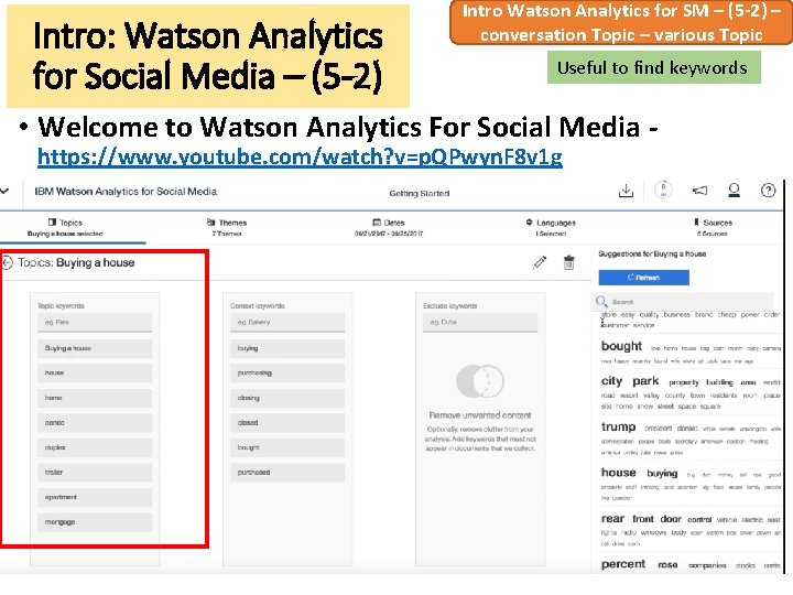 Intro: Watson Analytics for Social Media – (5 -2) Intro Watson Analytics for SM