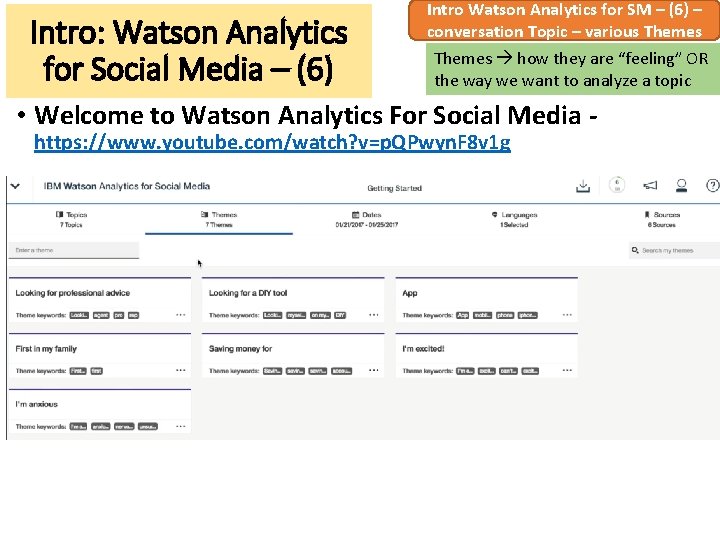 Intro: Watson Analytics for Social Media – (6) Intro Watson Analytics for SM –