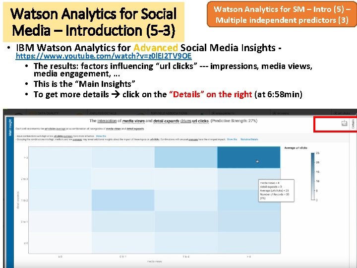 Watson Analytics for Social Media – Introduction (5 -3) Watson Analytics for SM –