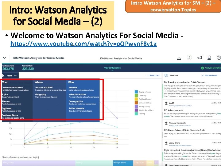 Intro: Watson Analytics for Social Media – (2) Intro Watson Analytics for SM –
