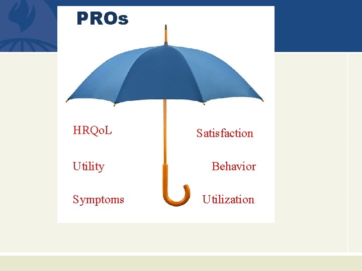 PROs HRQo. L Utility Symptoms Satisfaction Behavior Utilization 