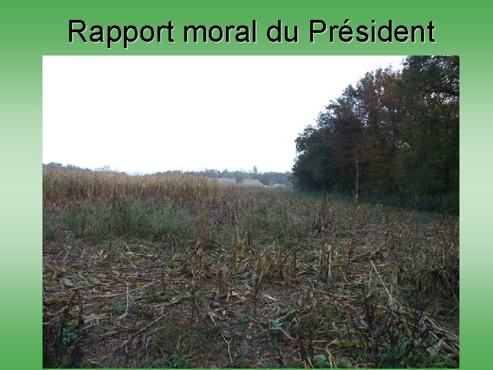 Rapport moral du Président 