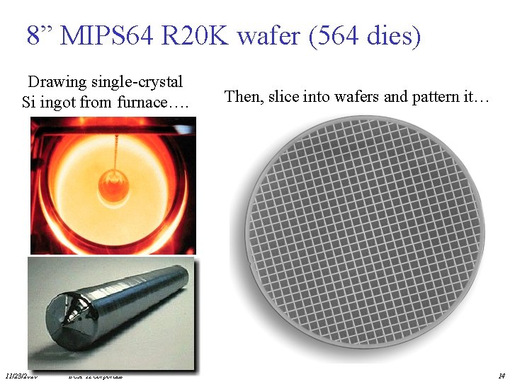 8” MIPS 64 R 20 K wafer (564 dies) Drawing single-crystal Si ingot from