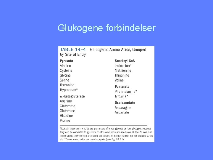 Glukogene forbindelser 