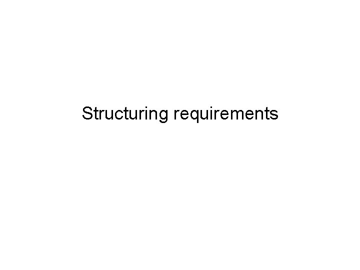 Structuring requirements 