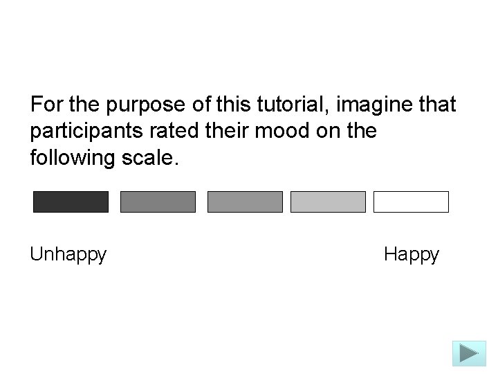 For the purpose of this tutorial, imagine that participants rated their mood on the