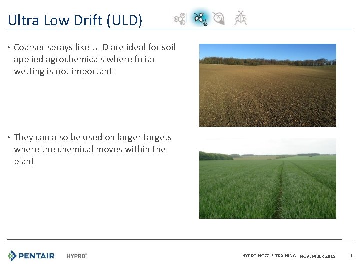 Ultra Low Drift (ULD) • Coarser sprays like ULD are ideal for soil applied