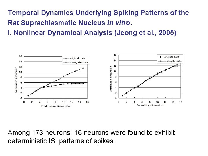 Temporal Dynamics Underlying Spiking Patterns of the Rat Suprachiasmatic Nucleus in vitro. I. Nonlinear