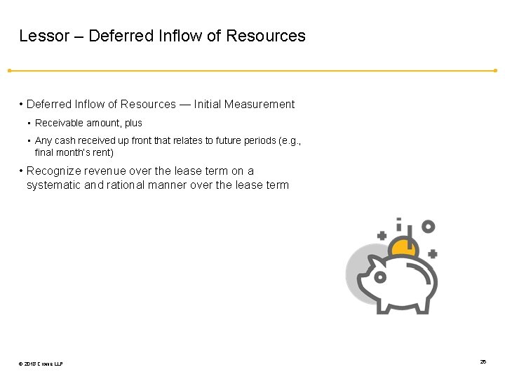 Lessor – Deferred Inflow of Resources • Deferred Inflow of Resources — Initial Measurement