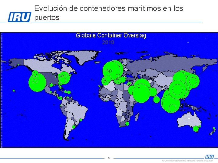 Evolución de contenedores marítimos en los puertos 2010 12 