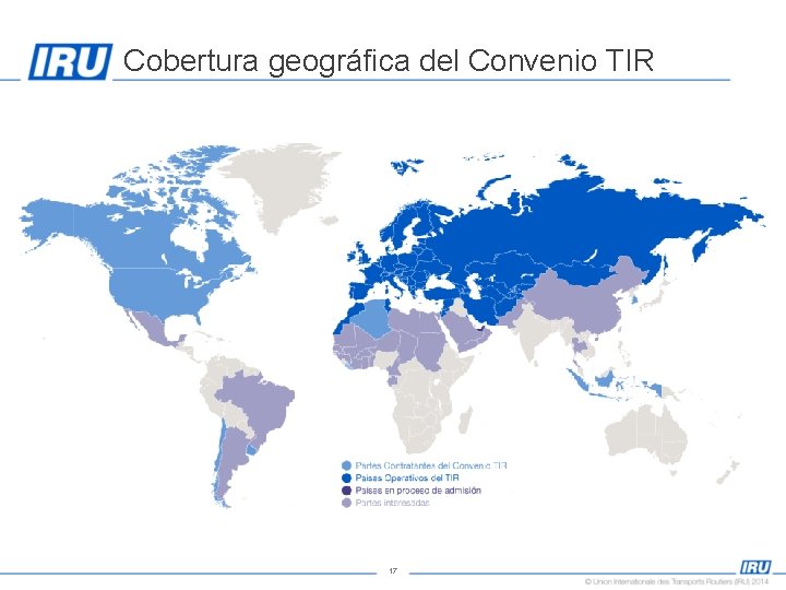 Cobertura geográfica del Convenio TIR 17 