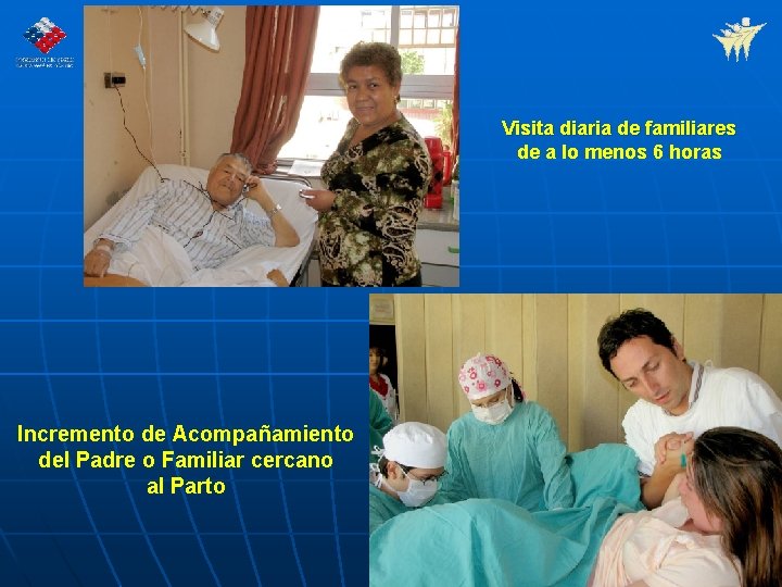 Visita diaria de familiares de a lo menos 6 horas Incremento de Acompañamiento del