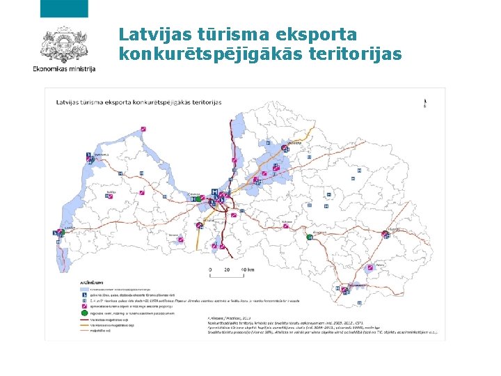 Latvijas tūrisma eksporta konkurētspējīgākās teritorijas 