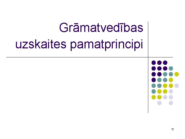 Grāmatvedības uzskaites pamatprincipi 12 