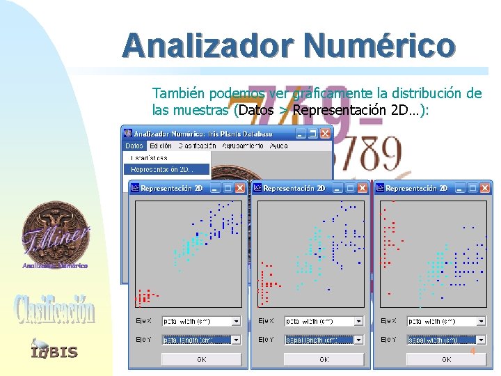 Analizador Numérico También podemos ver gráficamente la distribución de las muestras (Datos > Representación