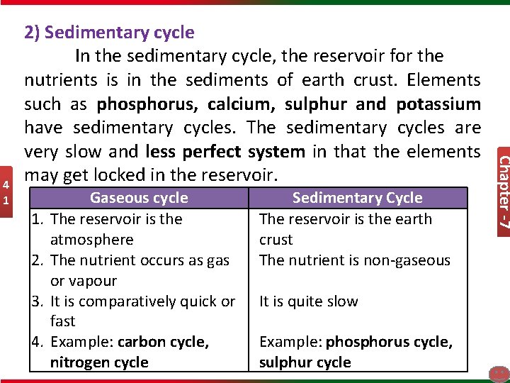 1. 2. 3. 4. Gaseous cycle The reservoir is the atmosphere The nutrient occurs