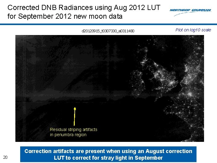 Corrected DNB Radiances using Aug 2012 LUT for September 2012 new moon data d