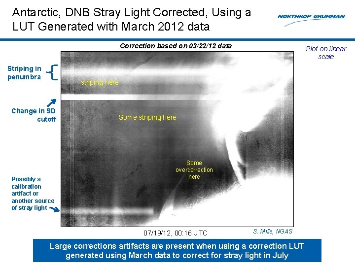 Antarctic, DNB Stray Light Corrected, Using a LUT Generated with March 2012 data Correction