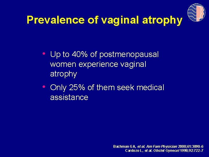 Prevalence of vaginal atrophy • Up to 40% of postmenopausal women experience vaginal atrophy