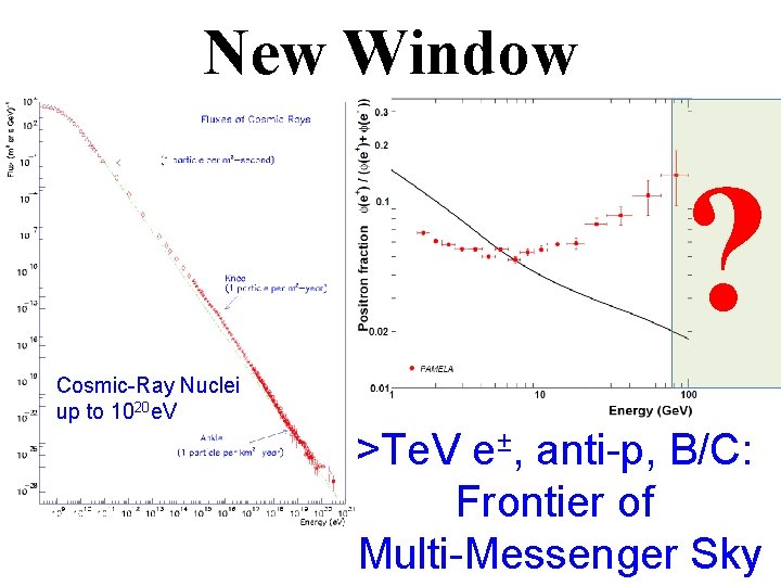 New Window ? Cosmic-Ray Nuclei up to 1020 e. V >Te. V e±, anti-p,