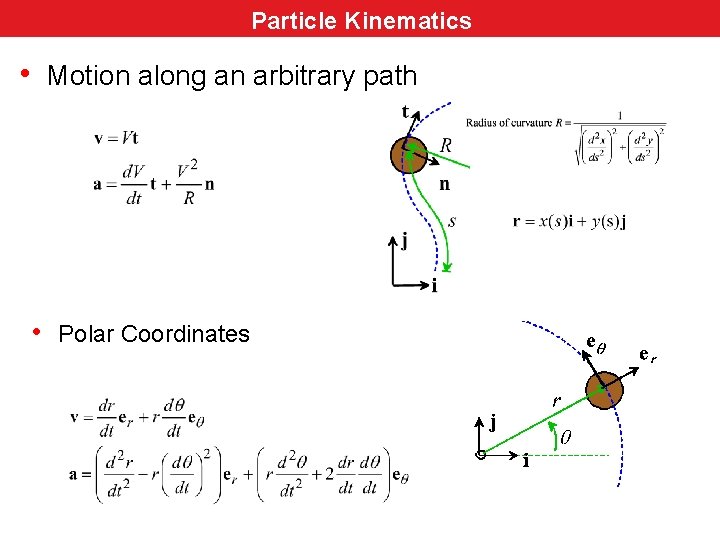 Particle Kinematics • Motion along an arbitrary path • Polar Coordinates 