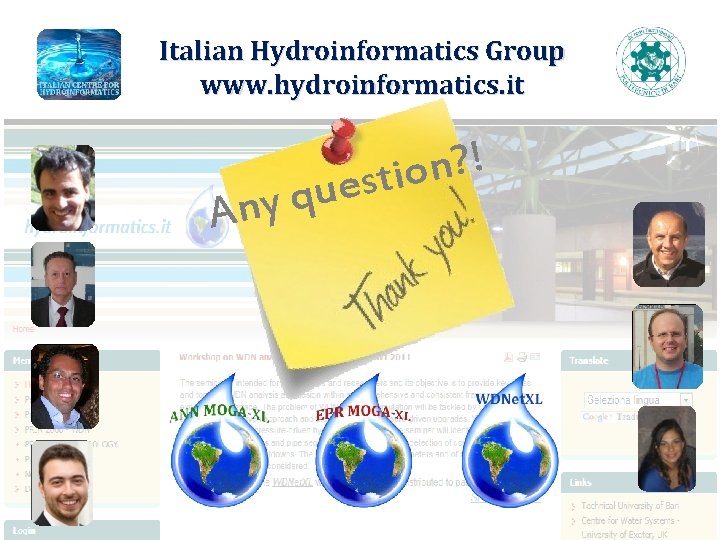 Italian Hydroinformatics Group www. hydroinformatics. it u q y An ! ? n o