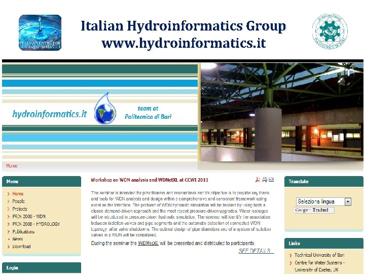 Italian Hydroinformatics Group www. hydroinformatics. it 