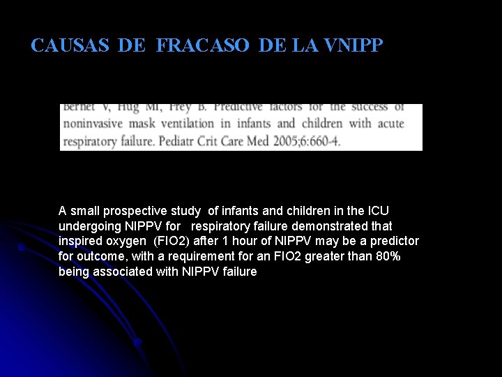 CAUSAS DE FRACASO DE LA VNIPP A small prospective study of infants and children