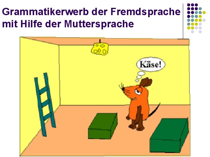 Grammatikerwerb der Fremdsprache mit Hilfe der Muttersprache Grammatikerwerb der Fremdsprache mit Hilfe der Muttersprache