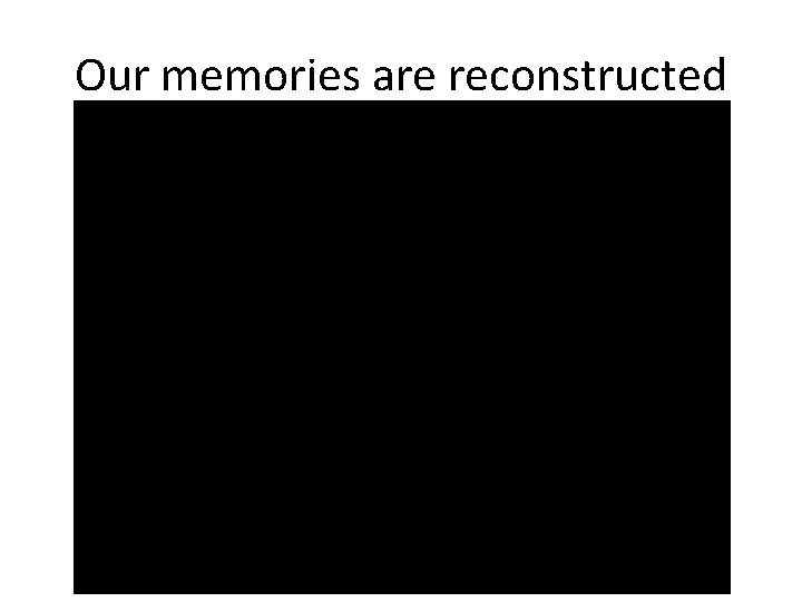 Our memories are reconstructed 