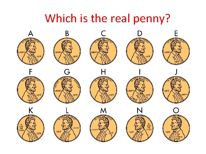 Which is the real penny? 