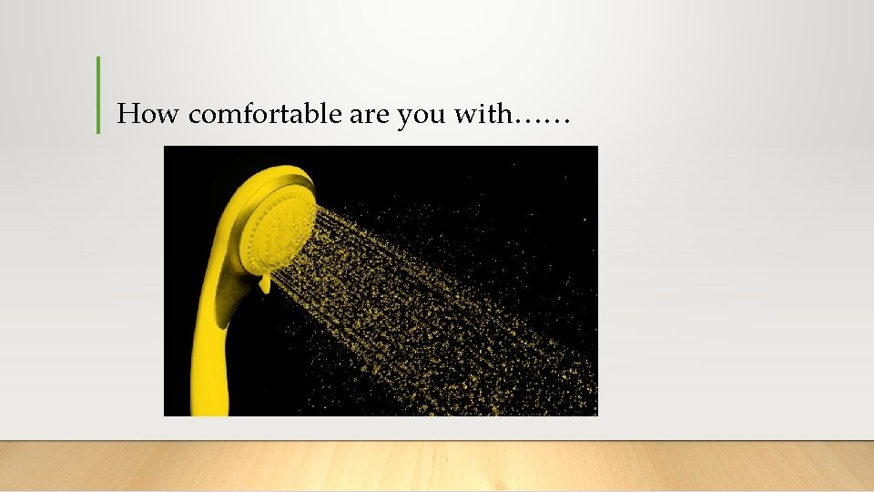 How comfortable are you with…… 