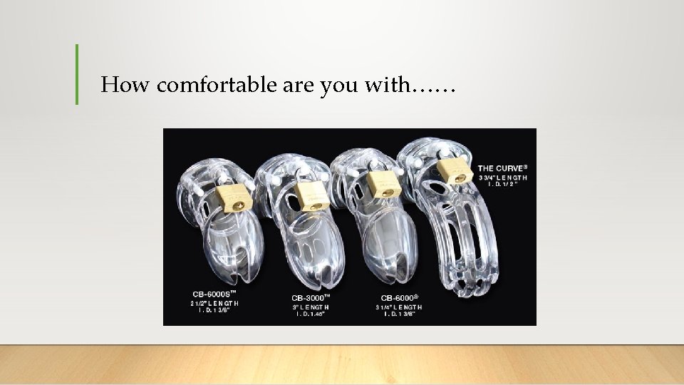 How comfortable are you with…… 